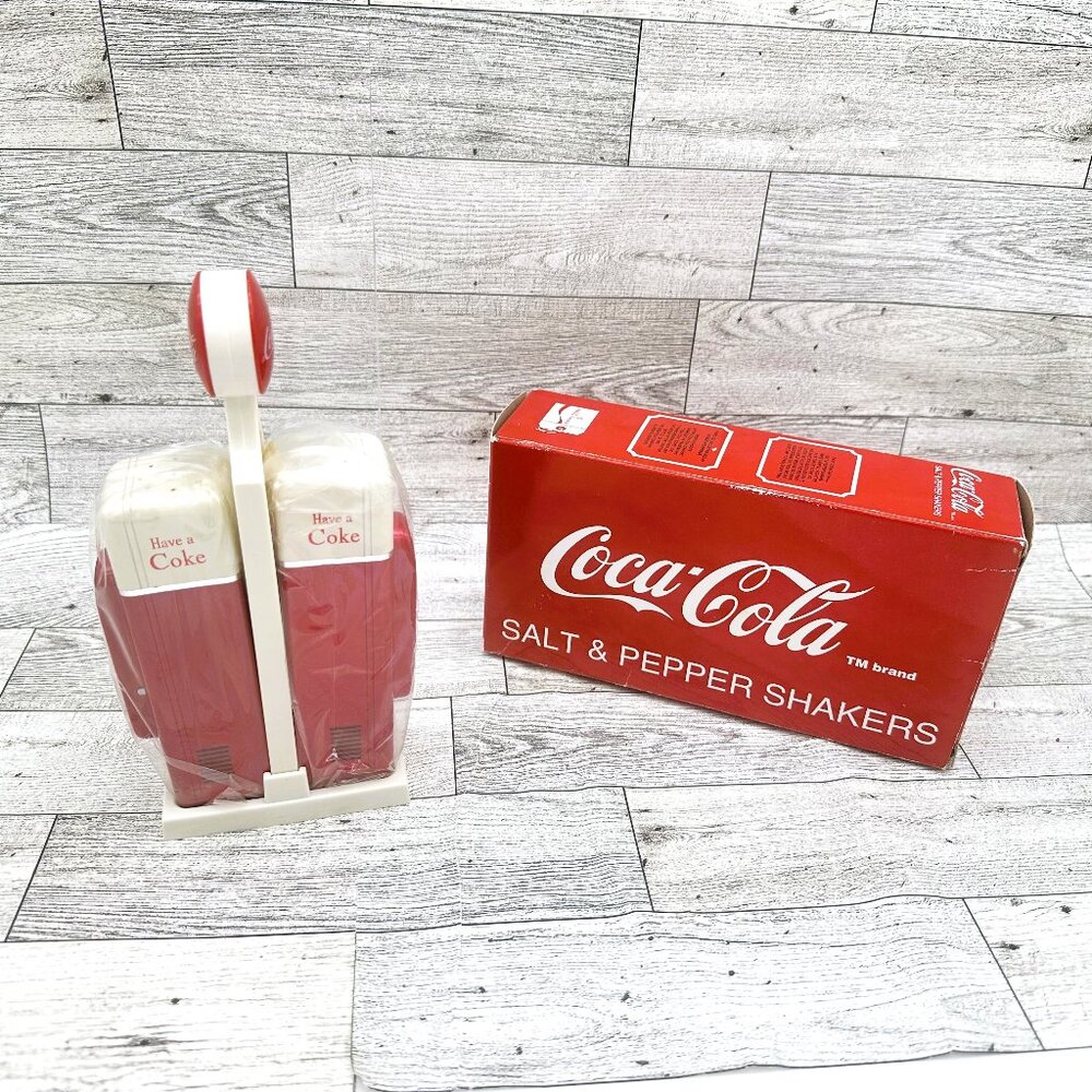 Brand New in Box Coca-Cola Salt and‎ Pepper Shakers